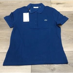 Lacoste Blue Polo Slim Fit Womens 44 Logo R1